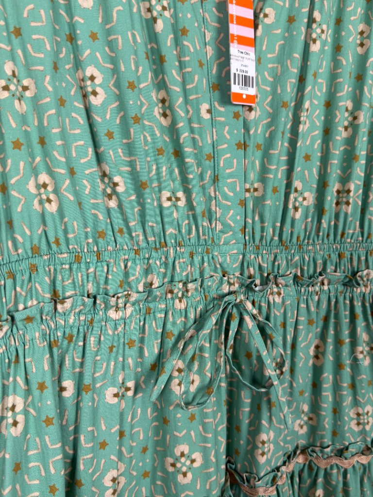 Brooks Ave Long Green Floral Dress Banyan Street Puff Sleeve Dress — image 5 of 8